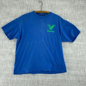 Vintage Velocity T-Shirt Short Sleeve 2XL Blue *short* 1582